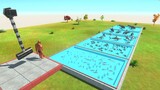 Kicked into Shark, Orca and Mosasaurus Pool - Animal Revolt Battle Simulator