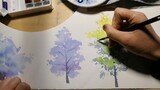 Vẽ cây bằng màu nước cực nhanh trong vài phút