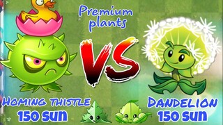 Homing thistle vs Dandelion: cuộc chiến hàng shop | Plants vs Zombies 2 - so sánh plants - MK Kids