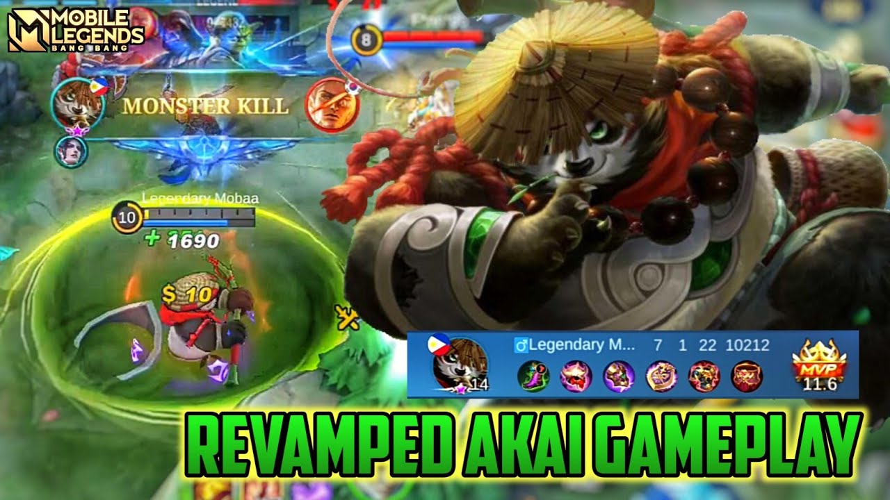 New Akai Revamp Gameplay , New Skill - Mobile Legends Bang Bang - BiliBili