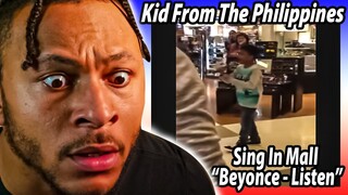 Beyonce "Listen" cover - kid in Philippines shopping mall (Reaction)