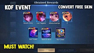 NEW KOF EVENT! FREE KOF SKIN AND EPIC SKIN! TICKET KOF! | MOBILE LEGENDS 2021