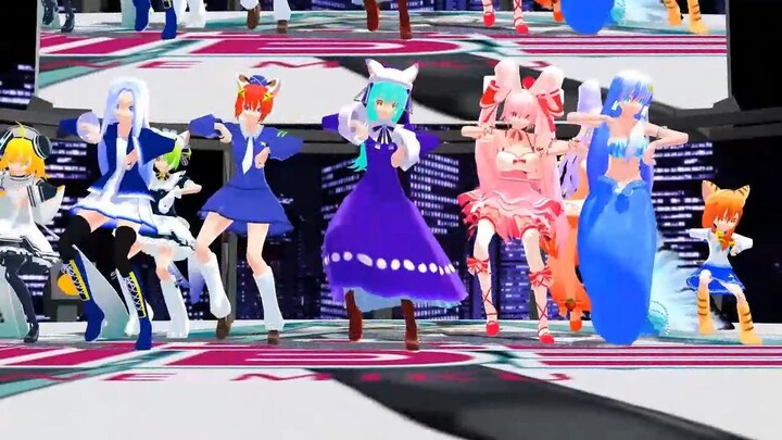 【mmd di gi charat】デ・ジ・キャラット9人娘でget up ＆ move！！
