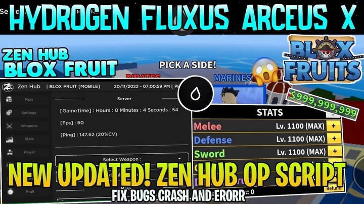 Hydrogen - NEW BLOX FRUIT OP SCRIPT ZEN HUB NEW LATEST!! _ FIX BUGS AND ERROR