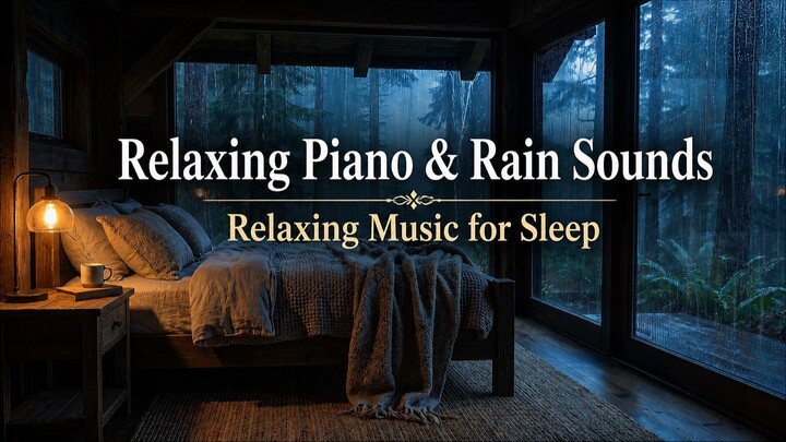 Peaceful Piano with Rain Sounds 🎶 Sleep Music for Deep Relaxation ☔ No Mid Ads