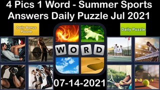 4 Pics 1 Word - Summer Sports - 14 July 2021 - Answer Daily Puzzle + Daily Bonus Puzzle