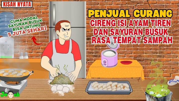 PENJUAL CURANG CIRENG ISI AYAM TIREN DAN SAYURAN BUSUK RASA TEMPAT SAMPAH  S