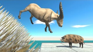 Jump Above Rotating Spikes - Animal Revolt Battle Simulator