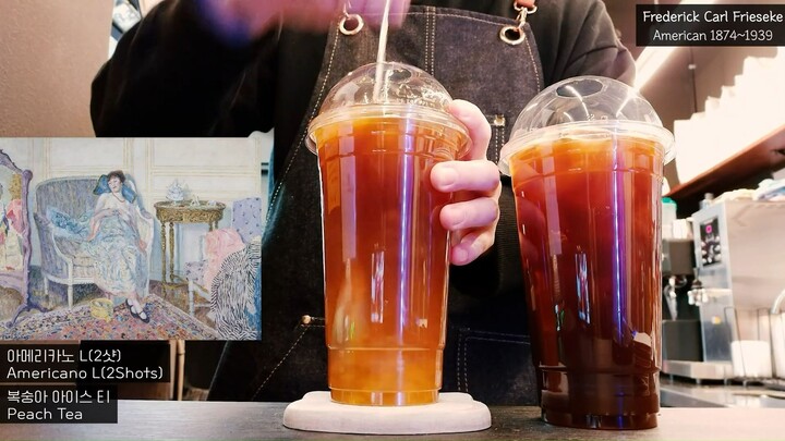Cafe Vlog | Trà đào và Americano #cafevlog #life