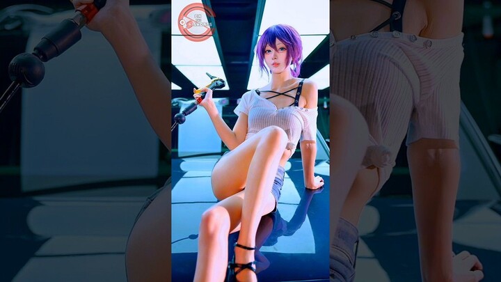 Reze So Cute Washing the Car  Chainsaw Man Cosplay #shorts