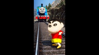 Shin Chan Meets Thomas The Train Engine #shorts