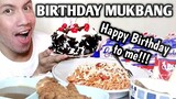 Birthday Mukbang | Spaghetti + Fried and Adobo Chicken + Red Ribbon Black Forest Cake