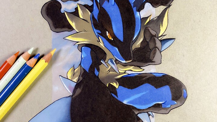 [Lukisan Tangan Pensil Warna] Pokémon - Lucario