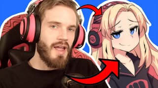 Turning Pewdiepie Into Anime Girl! (+ His reaction!)