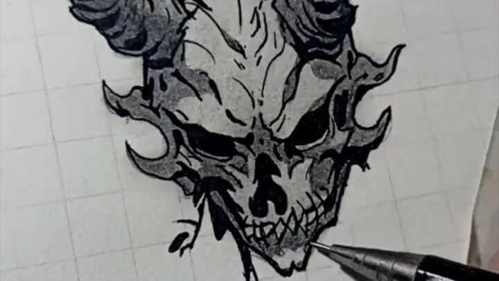 how to draw samurai devil 😈