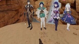 Playing "Genshin Impact" in VR, the three gods can't make up a Mora? ?