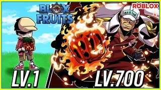 💠ใช้ผลเเม็กมา ฟาร์มเวล 1 ถึง 700 จะยากเเค่ไหน?👒ใน BLOX FRUITS ᴴᴰ