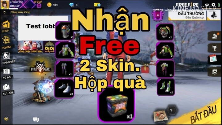 [ Official skt ] Free fire Nhận Free 2 Skin. Hộp Quà -cách nhận trước 6 ngôi sao xanh