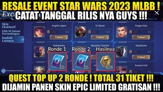 BOCORAN TANGGAL RILIS EVENT STAR WARS ML 2023 ! DIJAMIN PANEN SKIN EPIC LIMITED MODAL TIKET GRATIS!!