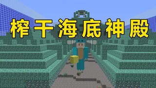 我的世界:主播在家无聊用海绵榨干了海底神殿！