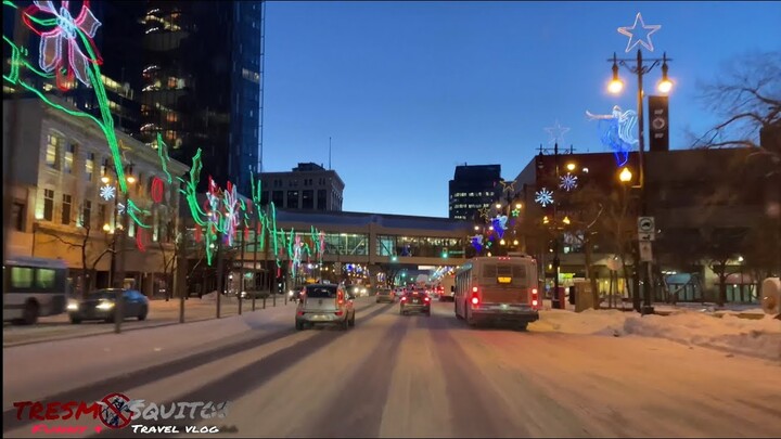 Evening Christmas Delight 2020 At Portage Avenue Winnipeg Canada| The Heart Of The City.