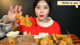 Gà rán, hotdog, phho mai viên,... phần 4 #mukbang