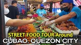 Philippines STREET FOOD TOUR Around CUBAO, QUEZON CITY | Afternoon Walking Tour & Street Food Scene
