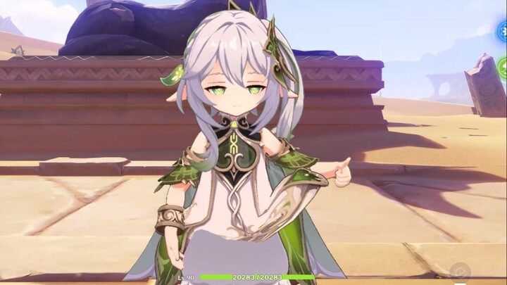 [ Genshin Impact ] Nashida's latest standby action?? Raising the middle finger and lifting the skirt