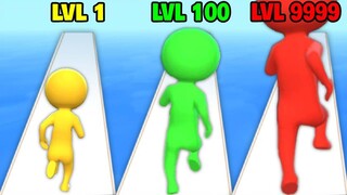 LVL 1 vs LVL 100 vs LVL 9999 in Size Up: Run Race 3D Color