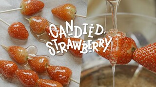 ลองทำ สตรอว์เบอร์รี เคลือบน้ำตาล | CANDIED STRAWBERRY | KINKUBKUU [กินกับกู]