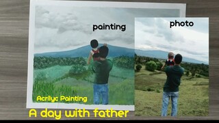 Acrylic painting - one day with father