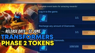 TRANSFORMERS EVENT PHASE 2 TOKENS AND MSC EVENT FREE EPIC SKIN CHEST MOBILE LEGENDS