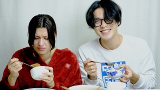 The young man made pork rib rice and the foreign beauty ate three bowls in a row!!!