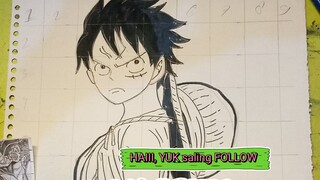 menggambar manga ONE PIECE Luffy