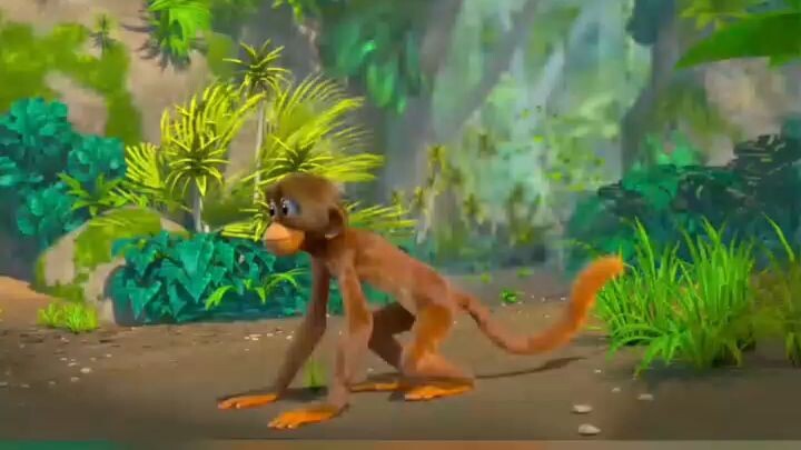 a monkey enjoy in jungle