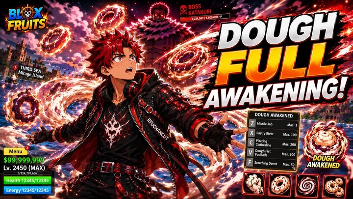 Full Showcase Dough Awakening Blox Fruit - Semua Skill!