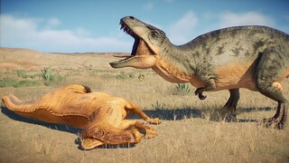 ACROCANTHOSAURUS PACK HUNTING EDMONTOSAURUS HERD - Jurassic World Evolution 2