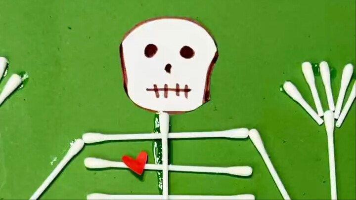 Cotton Bud Skull Art