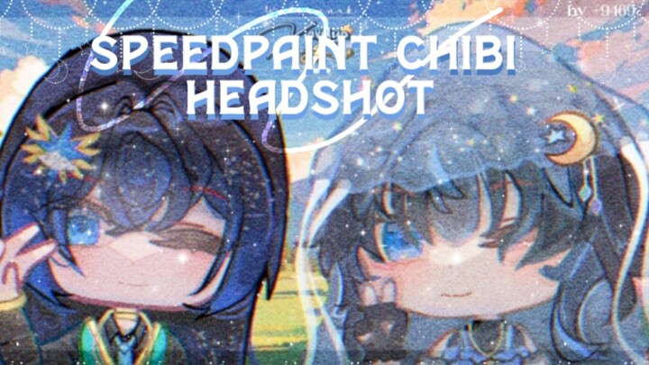 Drawing a Couple Chibi BustUp! Making with a love 🦚🪼⭐