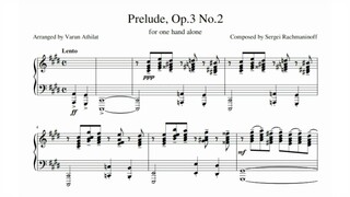 Sergei Rachmaninov/Varun Athilat - Prelude Op. 3 No. 2 for the left hand alone (audio + sheet music)