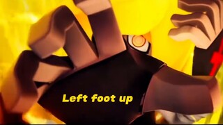 Geser kaki kiri ke atas, kaki kanan.