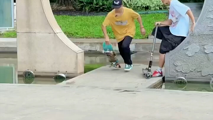 Check out [Extreme Sports, Possibly Related]: A daredevil attempts a daring feat—sliding down a pole