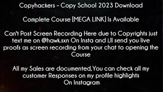 Copyhackers Course Copy School 2023 Download