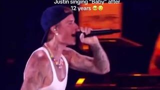 JUSTIN BIEBER SINGS BABY AFTER 12 years #justinbieber #baby #justin #fyp #foryou  #justicetour