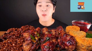 Mukbang mì với gà cay Hàn phần 1 #anngon