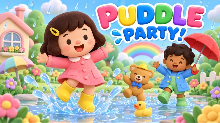 Lulu’s Puddle Party🌧️ | Rainy Day Nursery Rhyme for Kids