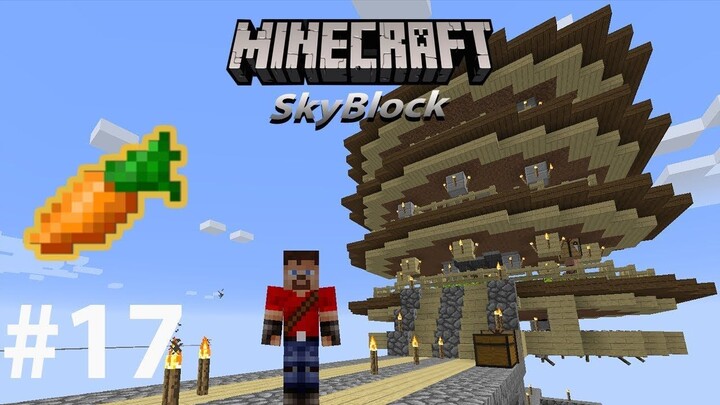 Minecraft Skyblock #17 Automatic Carrot Farms - Máy farms cà rốt tự động