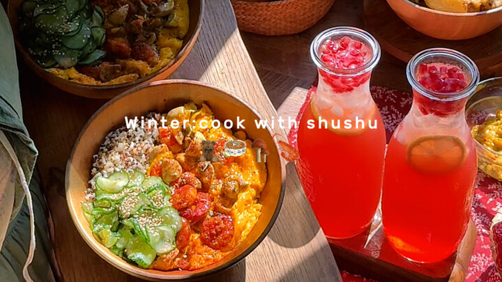 ครัวบ้านทุ่ง | ข้าวพลังงานเห็ดโคนกับกุ้ง·ปีกไก่ทอด·ชาน้ำแข็งทับทิม
