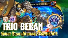 Trio Beban Yang Menggendong⁉️ Feat RizaruDrawing & saydin.art