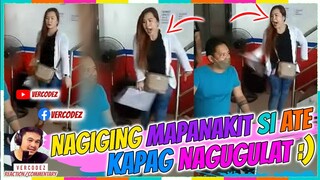 NAGIGING MAPANAKIT SI ATE KAPAG NAGUGULAT - FUNNY VIDEOS COMPILATION by VERCODEZ(reaction video)